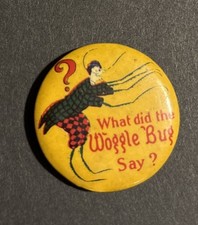 1904 Wizard of Oz Woggle Bug Celluloid Pin Button Photo Jewelry Mfg Co Chicago picture