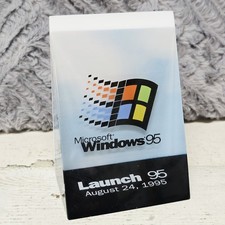 Microsoft Windows 95 Launch Team Lucite Award Employee Release Gift August 1995 picture