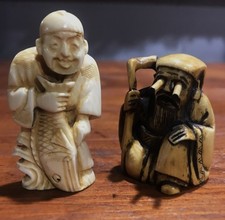 2  Vintage Japenese Figurines NETSUKE picture