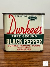 Vintage Spice Tin Durkee’s Pure Ground Black Pepper Seasoning 1 Oz.  Ohio picture