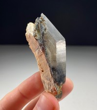 RARE LATTICE QUARTZ (“GITTERQUARZ”) WITH SCHORL ON FELDSPAR FROM ERONGO, NAMIBIA picture