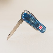 Victorinox Signature Lite Swiss Army Transparent Blue With Red LED Pen 58mm picture