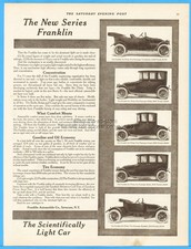 1914 Franklin Six Thirty Touring Car Sedan Coupe Berlin Roadster Syracuse NY Ad picture
