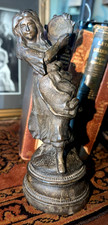 Vintage antique Art Noueau Gypsy Dancer w/ tambourine Figurine/Statue 8