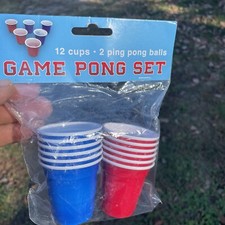 Brand New Drinking Game Pong Set 12 Cups 2 Ping Pong Balls Beer FUN NEW❤️blt10m4 picture