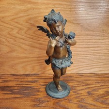 David Kay Solid Brass Green Cherub Statue 15
