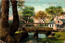 Bridgewater Oldest New England Bridge Near Brockton MA Postcard 5P18-28 picture