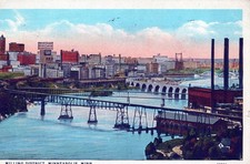 Vintage Postcard, Milling District, Minneapolis, MN, C1920s, used picture