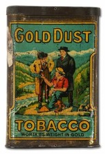 GOLD DUST TOBACCO TIN SHAPED 18