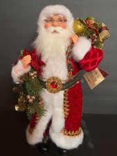 16 inch Standing Santa w/wreath & bag of gifts handcrafted Windy Hill Collection picture