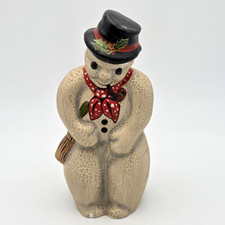 Vaillancourt Folk Art Snowman With Scarf And Pipe Figurine 1999 #610 picture