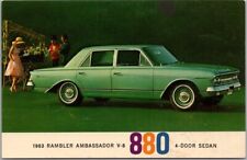 Vintage 1963 American Motors AMC RAMBLER 880 Car Ad Postcard 