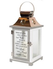 Walk Beside Us Memorial Lantern, Lanterns & Lamps for Lost Love Ones, White picture