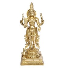 Brass Lord Murugan Kartikeya Statue Kumaraswamy Swaminatha Skanda Idol 14 Inch picture