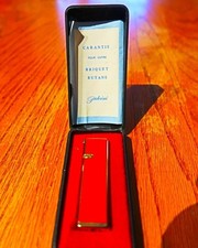 Vintage Red Enamel Pabrini Butane Lighter in Case  with Paperwork, Tested picture