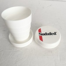 Vintage Sudafed Collapsible Advertising Cup Medicine Holder & Cup In One Travel picture