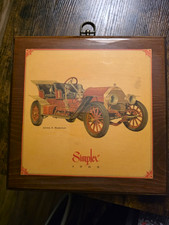 Vintage Jerome D Biederman Antique Car Wood Wall Plaques Set of 6 Decoupa picture