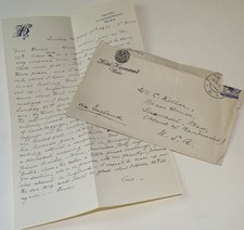 1926 Dr Carl Koller Discoverer of Local Anesthesia Letter Hotel Hammerand Vienna picture