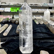 9.89LB Large Natural Clear White Crystal Obelisk Transparent Quartz Energy picture
