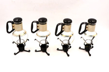 Vintage Pyrex Silex Individual Coffee Carafes with Lids and Warmers | Set of 4 A picture