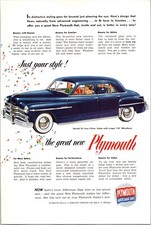 PRINT AD 1950 1951 Plymouth Special De Luxe 4 Door Sedan Blue 6.5 x 10 picture