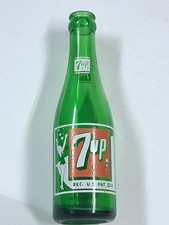 Vintage 1953 7up Soda Bottle Green 7oz Gadsden Alabama Fresh Up Drink picture