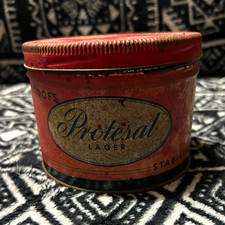 Protesal Vintage Lager Red Metal Advertising Tin Canister Tin Can picture