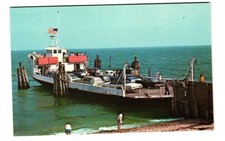 Orient Point NY the Ferry Caribbean loading cars and passengers VTG postcard Unp picture