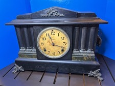 Antique E Ingraham Mantel Clock 6 Column Gong For Parts Or Repair picture