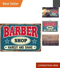 Funny Retro Barber Shop Tin Sign - Wall Decor Size 8x12 Inch for Men & Women picture