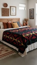VTG Pendleton Pine Ridge Lg Wool Blanket NWOT Reversible Aztec/ Southwestern  picture