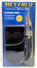 MEYERCO Blackie Collins Designed Stainless Blade Lock Back Knife & Sheath - NEW picture