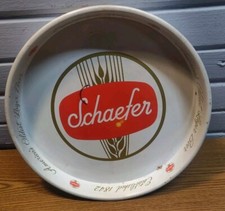 Schafer Beer Tray 13” Diameter White Vintage Metal Americas Oldest Lager Beer #2 picture