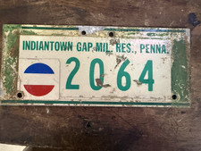 Vintage US Military Vehicle Plate Ft. Indiantown Gap PA Military Reservation picture