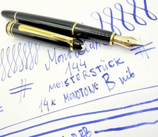 Vtg MONTBLANC Meisterstuck 144 Classique Fountain Pen-14k B Nib- Converter- 146 picture