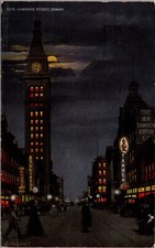 Postcard Arapahoe Street at Night in Denver, Colorado picture