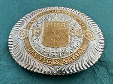 Premium Vintage 1988 NFR National Finals Rodeo Gist SS Trophy Belt Buckle #0763 picture