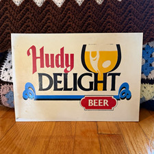 Vintage 1970s Hudy Delight Cincinnati Ohio Bar Sign Insert Retro Wall Decor picture