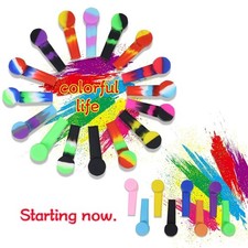 10 Pack of  Silicone Smoking Hand Pipe with Metal  &Cap Lid Pocket Pipe Bowl picture