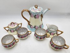 Antique Z.S. & C Bavaria Teapot Set Of 7 Floral Rose Design picture