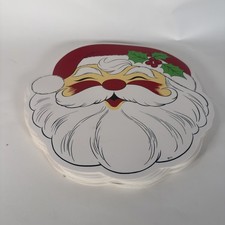 Vintage Town & Country Linen Santa Christmas Placemats 4 Pc Set Vinyl picture