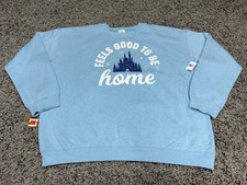 NEW Disney Sweatshirt Adult 1X XL Blue Magic Kingdom Disneyland Castle Parks picture