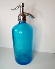 1930s Seltzer Bottle Bell Windsor Bayside NY Blue Glass Czechoslovakia VG++ picture