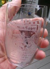 Nice 1905 Old German Lager Pre-prohibition Beer Etched Glass Seattle Wash. picture
