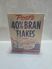 1947 Post's 40% Bran Flakes Cereal Box, Action Circus Prize Offer picture