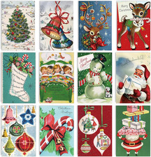 Anydesign 48 Pack Christmas Holiday Greeting Cards Assortment Vintage picture