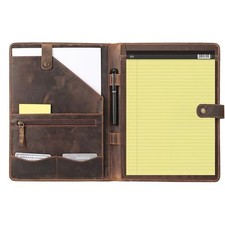 Leather Portfolio Folder with Luxury Pen and Button Closure | Distressed Tan picture