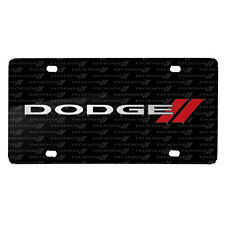 Dodge 3D Logo on Logo Pattern Black Aluminum Metal License Plate picture