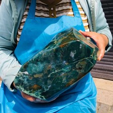 20.59 LB Natural Moss Agate Polished Freeform Green Landscape Mineral Specimen picture