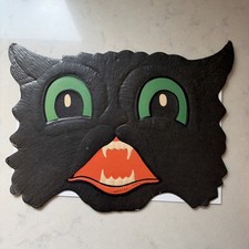 1940’s Antique Vintage Halloween Large Cat Diecut Decoration HH Lurhs USA picture
